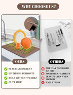 Dish Drying Mat for Kitchen Counter, Hide Stain Anti Absorbent for Kitchen - Image 4