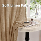 YoungsTex Toffee Linen Curtains 84 Inch Length 2 Panels - Image 8