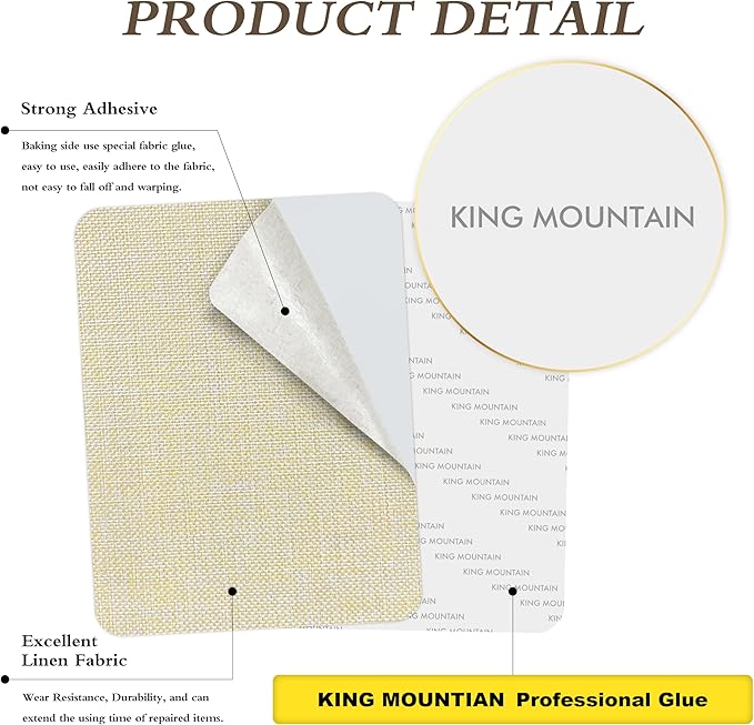 KING MOUNTAIN Coarse Linen Repair Patches, Self-Adhesive Fabric, 8X11 Inch 2 PCS - Image 2