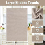 Homaxy Premium Kitchen Towels, Large Cotton Kitchen Hand Towels, Flat and Terry - Image 9