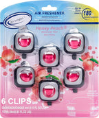 Air Jungles Honey Peach Scent Car Air Freshener Clip, 6 Vent Clips, 4ml Each by AirJungles