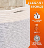 CHAT BLANC Cotton Rope Baskets for Organizing | Storage Baskets for Shelves | - Image 2