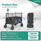 SUNNYFEEL Heavy Duty Collapsible Outdoor Utility Wagon Cart 500LB Capacity - Image 3