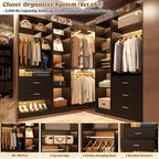 Corner Closet System with 5 Drawers, Closet Organizer System with 15+Shelvess & - Image 4