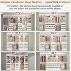 Aheaplus Closet System Set of 3, 138.5" Wood Closet Organizer System Tower - Image 4