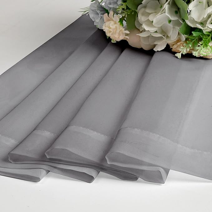 Chyhomenyc Sheer Window Curtains 63 inch Length 2 PCS- Rod Pocket Living Room - Image 6