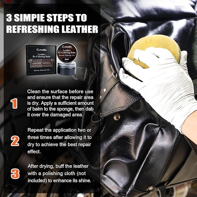 Black Leather Repair Kit, Leather Dye - Image 5
