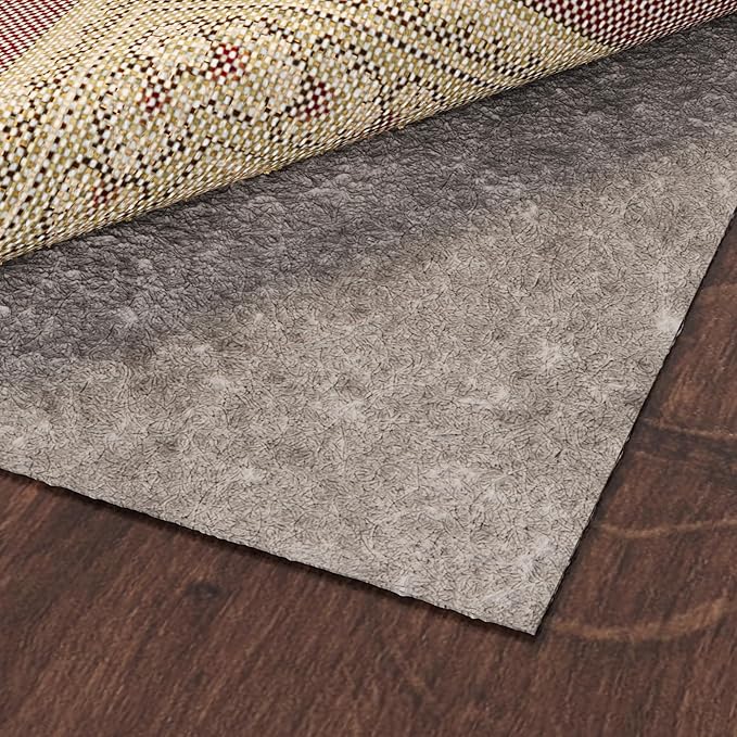 Ottomanson 3' x 3' Non-Slip Rug Pad Gripper 1/4 Inch Thick Dual Surface Felt + by Ottomanson