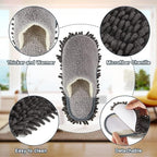 Jecery 2 Pair Microfiber Slippers Floor Cleaning Chenille Mop Slippers Base - Image 3