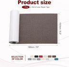 PATIKIL 70x6.2 Inch Linen Repair Tape, Repair Fabric Patch Self Adhesive Couch - Image 2
