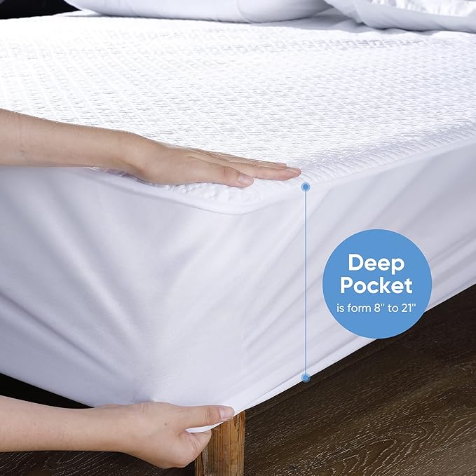 Hanherry 100% Waterproof Mattress Protector Twin XL Size, Mattress Cover 3D Air - Image 4