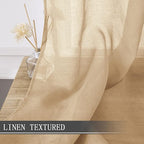 Tollpiz Sheer Tier Curtain Linen Textured Half Kitchen Curtains Sheer Light - Image 2