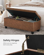 SONGMICS Storage Ottoman, Storage Bench, Tufted Entryway Bedroom Bench - Image 7