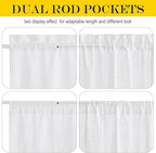 NICETOWN White Sheer Curtains for French Front Door, Short Curtains for Small - Image 5