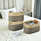 Storage Basket, Woven Baskets for Storage, Cotton Rope Baskets for Organizing - Image 3