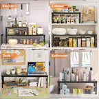 Expandable adjustable stackable kitchen organizer, Spice Racks, Counter Shelf - Image 7