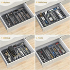 7 Pack Silicone Silverware Drawer Organizer, DIY Free Combination Kitchen - Image 8
