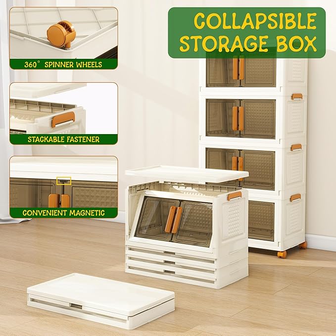 4 Tier Large Stackable Plastic Storage Bins - Image 2