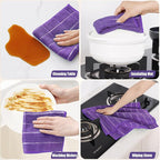 Homaxy Microfiber Kitchen Towels and Dishcloths Set, 16 Pack Soft and Absorbent - Image 5
