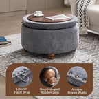 30Inch Round Storage Ottoman - Image 3