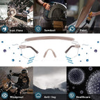 UKNOW Safety Goggles Over Glasses, Safety Glasses Anti Fog Wraparound Eye - Image 6