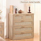 LEYAOYAO Rattan Dresser for Bedroom Set of 2, 33.5" Tall Chest of Drawers - Image 4