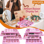 8 Pack Stackable Jewelry Trays Organizer Velvet Earring Organizer Jewelry Tray - Image 4