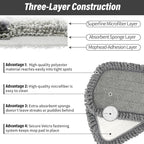 16.5 inch Mop Pads Refills, 3 Pack Microfiber Reusable Replacement Mop Pads - Image 6