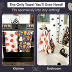 2 Double Sided Microfiber Hand Towels, 17x27 Inches Waffle Design Kitchen - Image 2