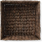 Casafield 10.5" x 10.5" Water Hyacinth Storage Baskets, Espresso - Image 6