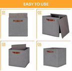 DULLEMELO Fabric Storage Cubes, 13 inch Cube Stroage Bins - Image 2