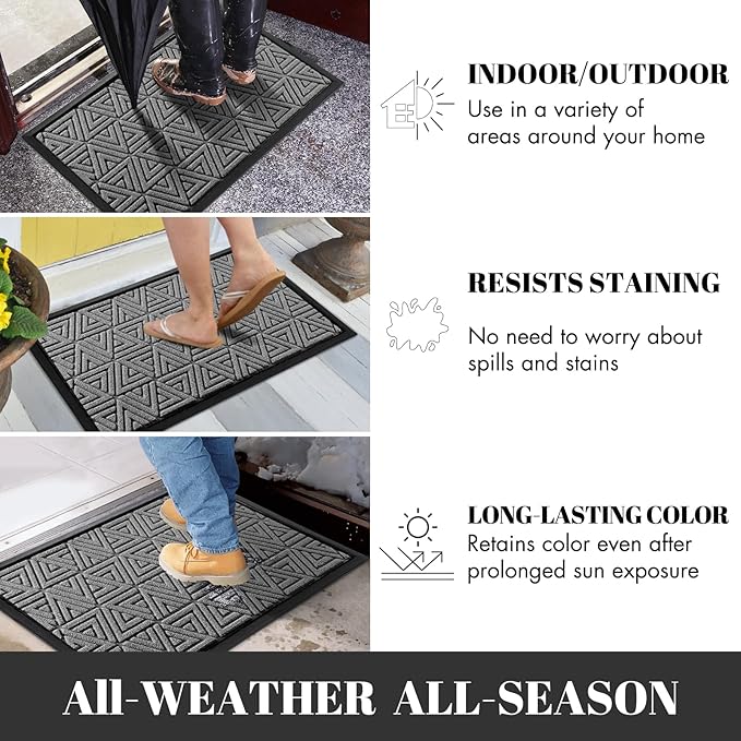 Yimobra Large Door Mat 36x24, All-Weather Waterproof Non-Slip Welcome Matt - Image 5