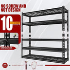 48" W Garage Shelving Heavy Duty, 5-Tier Storage Shelves, 3030LBS Adjustable - Image 8