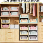 SNSLXH 5 Pack Stackable Closet Storage Basket, Space-Saving Clothes Storage - Image 4