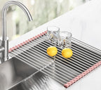 Tomorotec 17.7" x 15.5" Roll Up Dish Drying Rack Over Sink Drying Rack Sink - Image 9