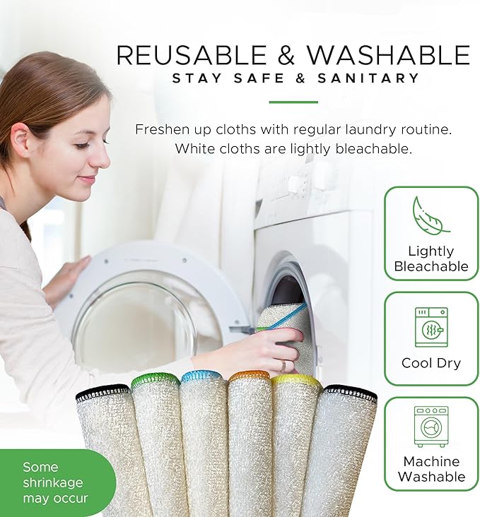 Whiffkitch Dishcloths Dishrags for Kitchen and Household Cleaning 6x7 6-Pack - Image 6