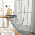 Tollpiz Small Sheer Door Curtain Closet Linen Textured Curtain Sheers Doorway - Image 4