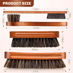 4 Pcs Horsehair Shine Shoes Brush Kit Polish Dauber Applicators Cleaning - Image 2