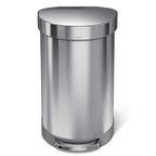 simplehuman 45 Liter/ 12 Gallon Semi-Round Hands-Free Step Trash Can - Image 3