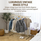 MyGift 4ft Tall Brass Tone Stainless Steel Freestanding Garment Rack, Heavy - Image 3