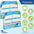 Disposable Toilet Seat Covers XL Half Fold Flushable – 200 Sheets - Image 4