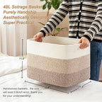 Storage Baskets for Organizing, 2 Pack Woven Basket for Storage, Rectangle - Image 6