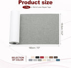 PATIKIL 70x6.2 Inch Linen Repair Tape, Repair Fabric Patch Self Adhesive Couch - Image 2