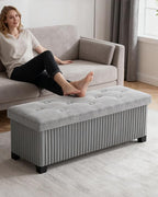 Storage Ottoman Bench, 43 Inch Foldable Ottoman - Image 5