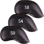 Premium Magnetic Leather Iron and Wedge Golf Club Head Covers | Set of 10 | by AllTeedUp