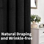 YoungsTex Black Linen Curtains 36 Inch Long - Image 8