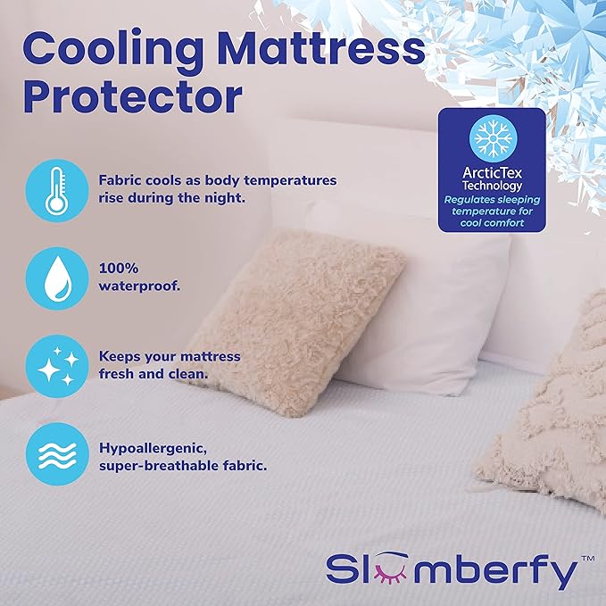 Slumberfy Twin XL Cooling Hypoallergenic Mattress Protector, 39x80 in - Image 2