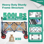 SUNNYFEEL Heavy Duty Collapsible Outdoor Utility Wagon Cart 500LB Capacity - Image 5