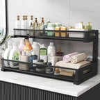 2 Pack 20.47IN Depth Under Sink Storage Organizer, Large 2-Tier Elegant Mesh - Image 7