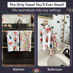 2 Double Sided Microfiber Hand Towels, 17x27 Inches Waffle Design Kitchen - Image 3